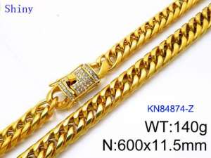 SS Gold-Plating Necklace - KN84874-Z