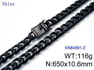 Stainless Steel Black-plating Necklace - KN84881-Z