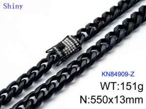 Stainless Steel Black-plating Necklace - KN84909-Z