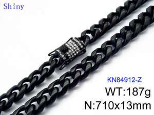 Stainless Steel Black-plating Necklace - KN84912-Z