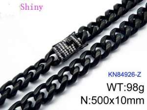 Stainless Steel Black-plating Necklace - KN84926-Z
