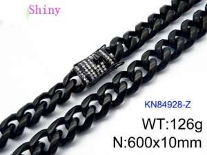 Stainless Steel Black-plating Necklace - KN84928-Z