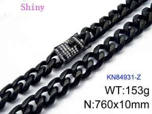 Stainless Steel Black-plating Necklace - KN84931-Z