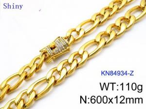 SS Gold-Plating Necklace - KN84934-Z
