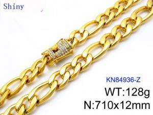 SS Gold-Plating Necklace - KN84936-Z