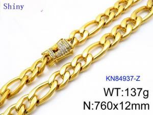SS Gold-Plating Necklace - KN84937-Z