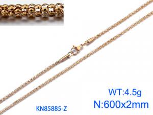 Fashion Simple 3-Color Heart Pendant Adjustable Chain Women's Stainless Steel Necklaces - KN85885-Z
