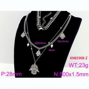 Trend Stainless Steel Palm Pendant Vine Chain Women's Non Fading Jewelry Necklace - KN85908-Z