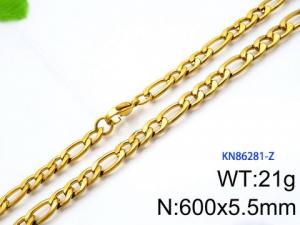 SS Gold-Plating Necklace - KN86281-Z