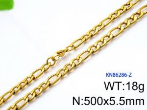 SS Gold-Plating Necklace - KN86286-Z