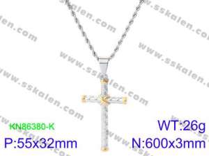 SS Gold-Plating Necklace - KN86380-K