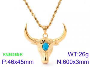SS Gold-Plating Necklace - KN86386-K