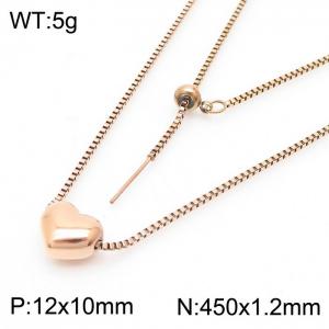 SS Rose Gold-Plating Necklace - KN86449-K