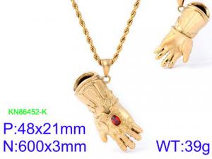 SS Gold-Plating Necklace - KN86452-K