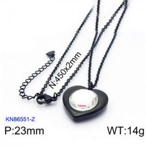 Black Gold Plating Pedant Necklace with 14mm White Heart Crystal - KN86551-Z