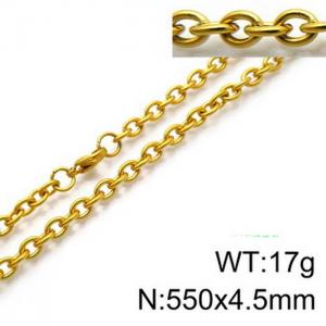 Stainless Steel Necklaces For Women Men Gold Color Lobster Claw Clasp Cuban Link Chain  550×4.5mm Choker Fashion Jewelry Gifts - KN87050-Z