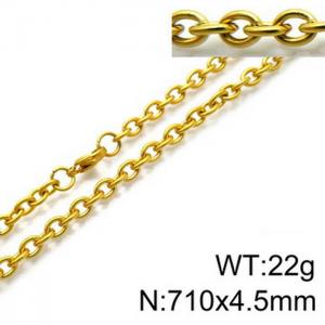 Stainless Steel Necklaces For Women Men Gold Color Lobster Claw Clasp Cuban Link Chain  710×4.5mm Choker Fashion Jewelry Gifts - KN87053-Z