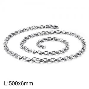 Stainless Steel Necklaces For Women Men Silver Color Lobster Claw Clasp Cuban Link Chain  710×6mm Choker Fashion Jewelry Gifts - KN87059-Z