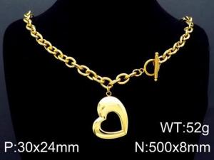 SS Gold-Plating Necklace - KN87090-Z