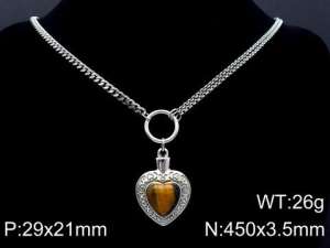 Stainless Steel Stone Necklace - KN87142-Z