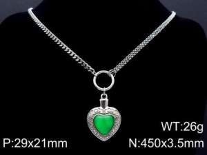 Stainless Steel Stone Necklace - KN87144-Z