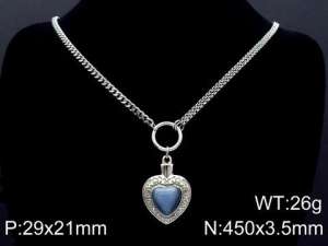 Stainless Steel Stone Necklace - KN87145-Z