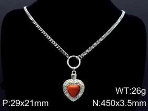 Stainless Steel Stone Necklace - KN87148-Z