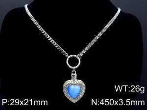 Stainless Steel Stone Necklace - KN87150-Z