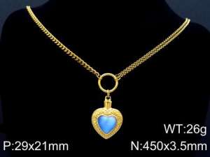 Stainless Steel Stone Necklace - KN87151-Z