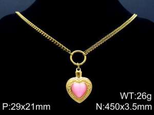 Stainless Steel Stone Necklace - KN87155-Z