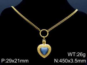 Stainless Steel Stone Necklace - KN87156-Z
