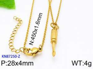 SS Gold-Plating Necklace - KN87250-Z