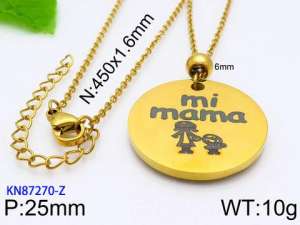 SS Gold-Plating Necklace - KN87270-Z