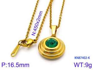 Stainless Steel Stone Necklace - KN87402-K