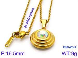 Stainless Steel Stone Necklace - KN87403-K