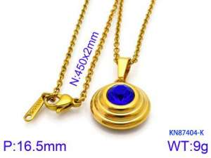 Stainless Steel Stone Necklace - KN87404-K