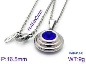 Stainless Steel Stone Necklace - KN87411-K