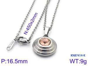 Stainless Steel Stone Necklace - KN87414-K