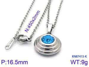 Stainless Steel Stone Necklace - KN87415-K