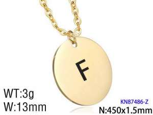 SS Gold-Plating Necklace - KN87486-Z