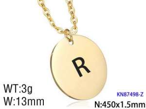 SS Gold-Plating Necklace - KN87498-Z