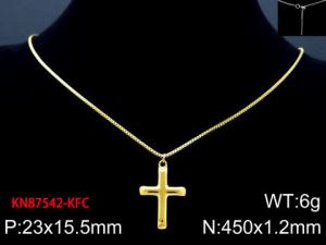 SS Gold-Plating Necklace - KN87542-KFC