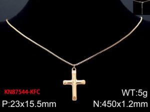 SS Rose Gold-Plating Necklace - KN87544-KFC