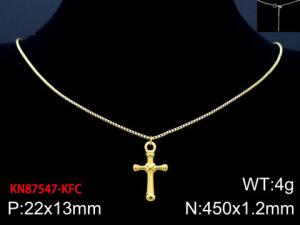 SS Gold-Plating Necklace - KN87547-KFC