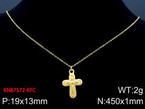 SS Gold-Plating Necklace - KN87572-KFC