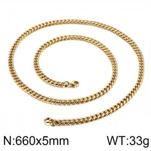 SS Gold-Plating Necklace - KN87639-KFC