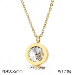 Stainless Steel Stone Necklace - KN87761-K