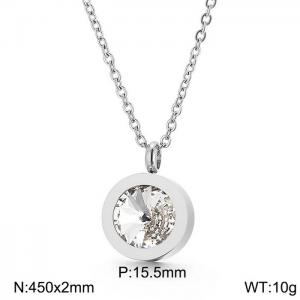 Stainless Steel Stone Necklace - KN87762-K