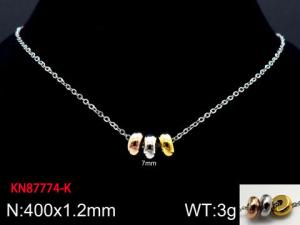 SS Rose Gold-Plating Necklace - KN87774-K
