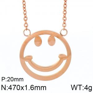 SS Rose Gold-Plating Necklace - KN87777-K